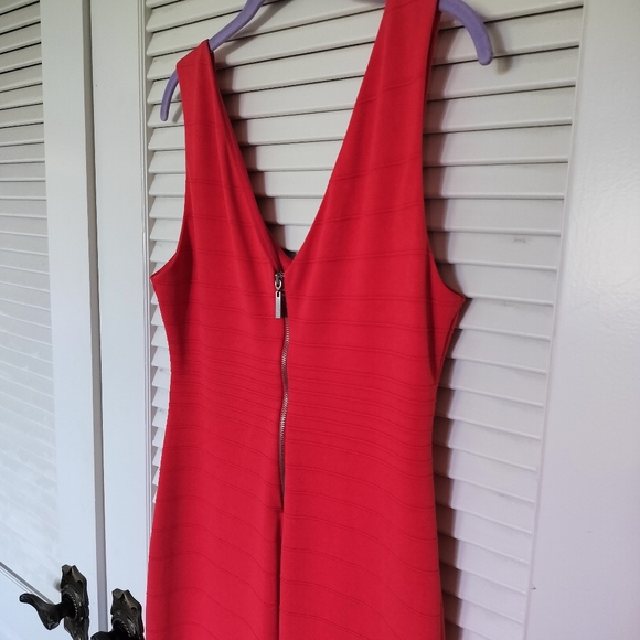 Bisou Bisou Sleeveless Back Zip Dress Size 10 Coral - Picture 3 of 9
